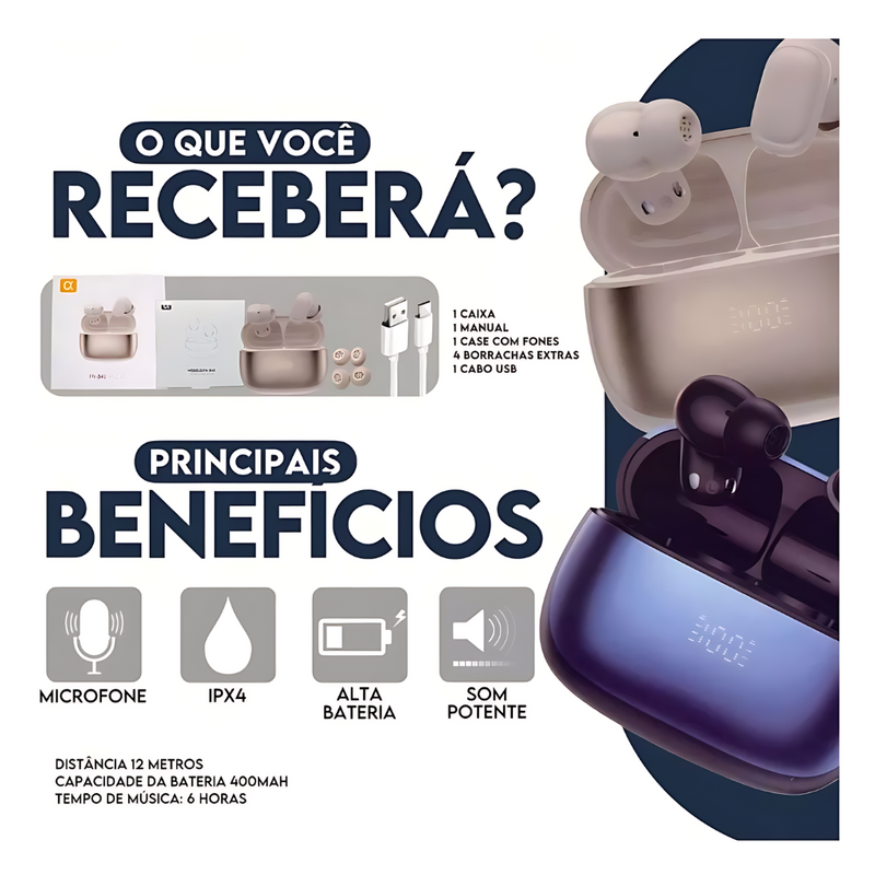 Fone de Ouvido Bluetooth Agold FN-B41